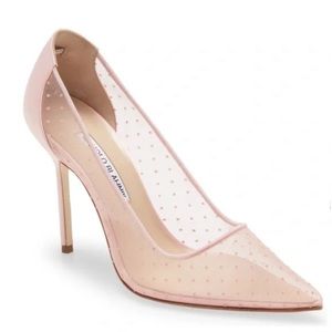 Manolo Blahnik Women’s Mesh Dot Pumps in Pink